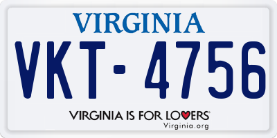 VA license plate VKT4756