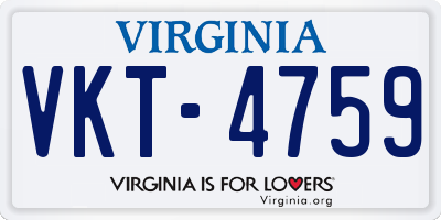 VA license plate VKT4759