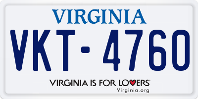 VA license plate VKT4760