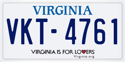 VA license plate VKT4761
