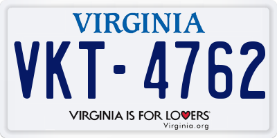 VA license plate VKT4762