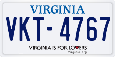 VA license plate VKT4767