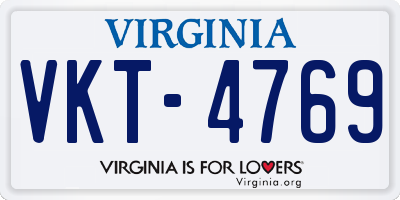 VA license plate VKT4769