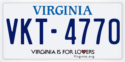 VA license plate VKT4770