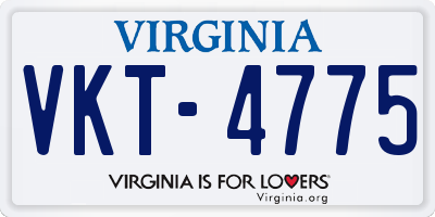 VA license plate VKT4775