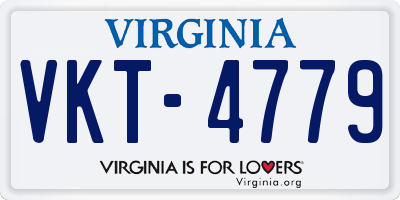 VA license plate VKT4779