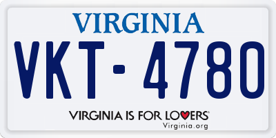 VA license plate VKT4780