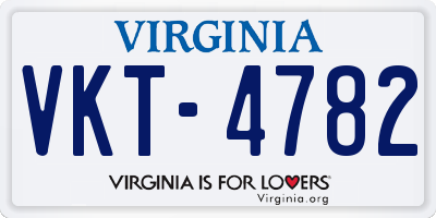 VA license plate VKT4782