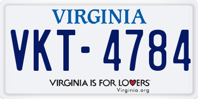 VA license plate VKT4784