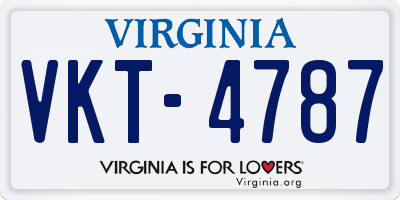 VA license plate VKT4787