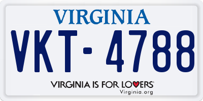 VA license plate VKT4788