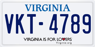 VA license plate VKT4789