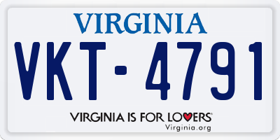 VA license plate VKT4791