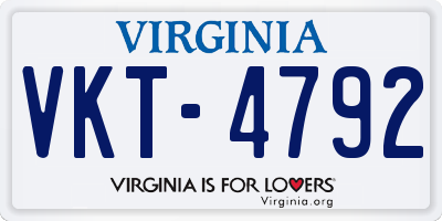 VA license plate VKT4792