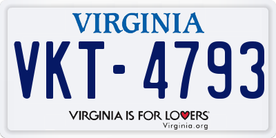 VA license plate VKT4793