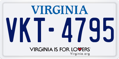 VA license plate VKT4795