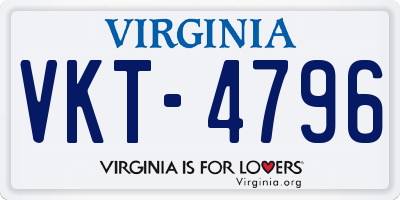 VA license plate VKT4796