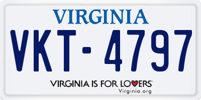 VA license plate VKT4797