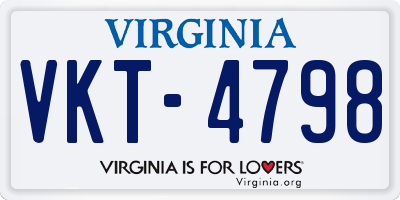 VA license plate VKT4798
