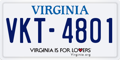 VA license plate VKT4801
