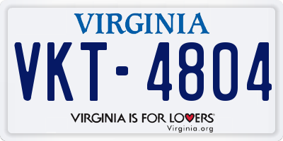 VA license plate VKT4804