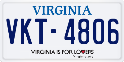 VA license plate VKT4806
