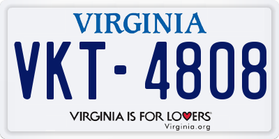 VA license plate VKT4808