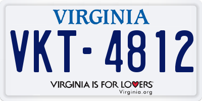 VA license plate VKT4812