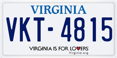 VA license plate VKT4815