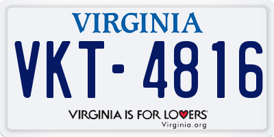VA license plate VKT4816