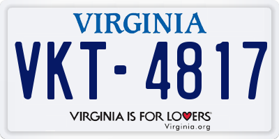 VA license plate VKT4817