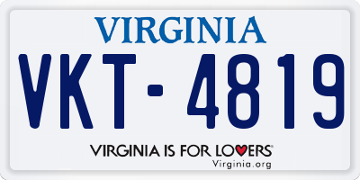 VA license plate VKT4819