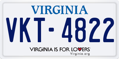 VA license plate VKT4822