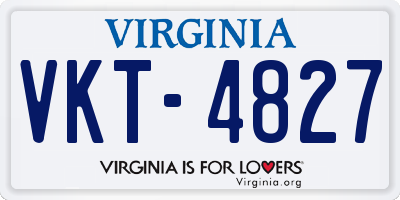 VA license plate VKT4827