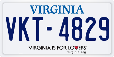 VA license plate VKT4829