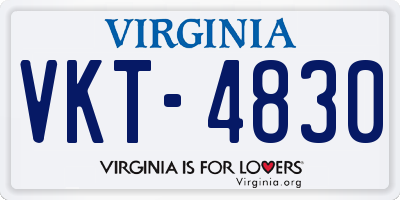 VA license plate VKT4830