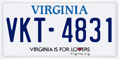VA license plate VKT4831