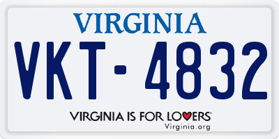 VA license plate VKT4832