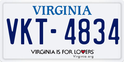 VA license plate VKT4834