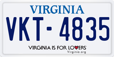 VA license plate VKT4835