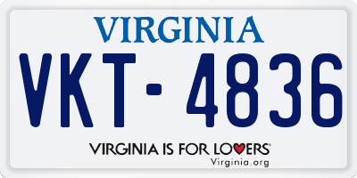 VA license plate VKT4836