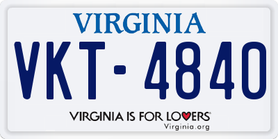 VA license plate VKT4840