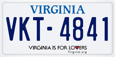 VA license plate VKT4841
