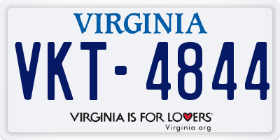 VA license plate VKT4844