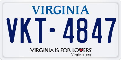 VA license plate VKT4847