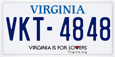 VA license plate VKT4848