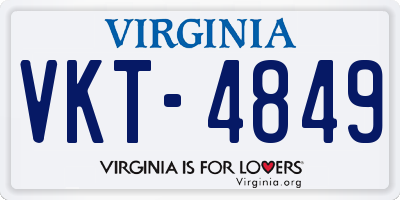 VA license plate VKT4849