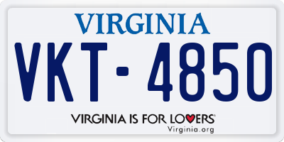 VA license plate VKT4850