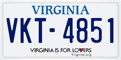 VA license plate VKT4851