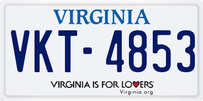 VA license plate VKT4853